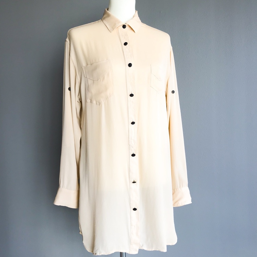 SOLD/  Rag & Bone • blush silk shirt dress